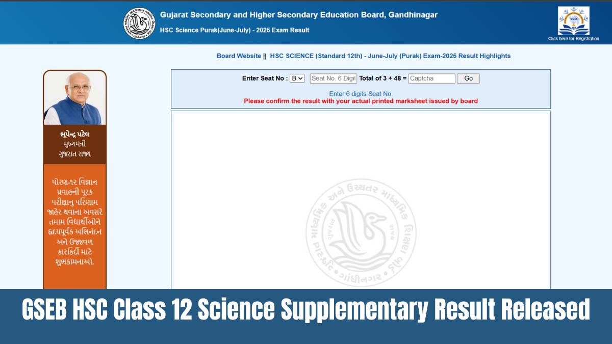 GSEB HSC Class 12 Science Supplementary Result Released; Direct link to Download Marks Here